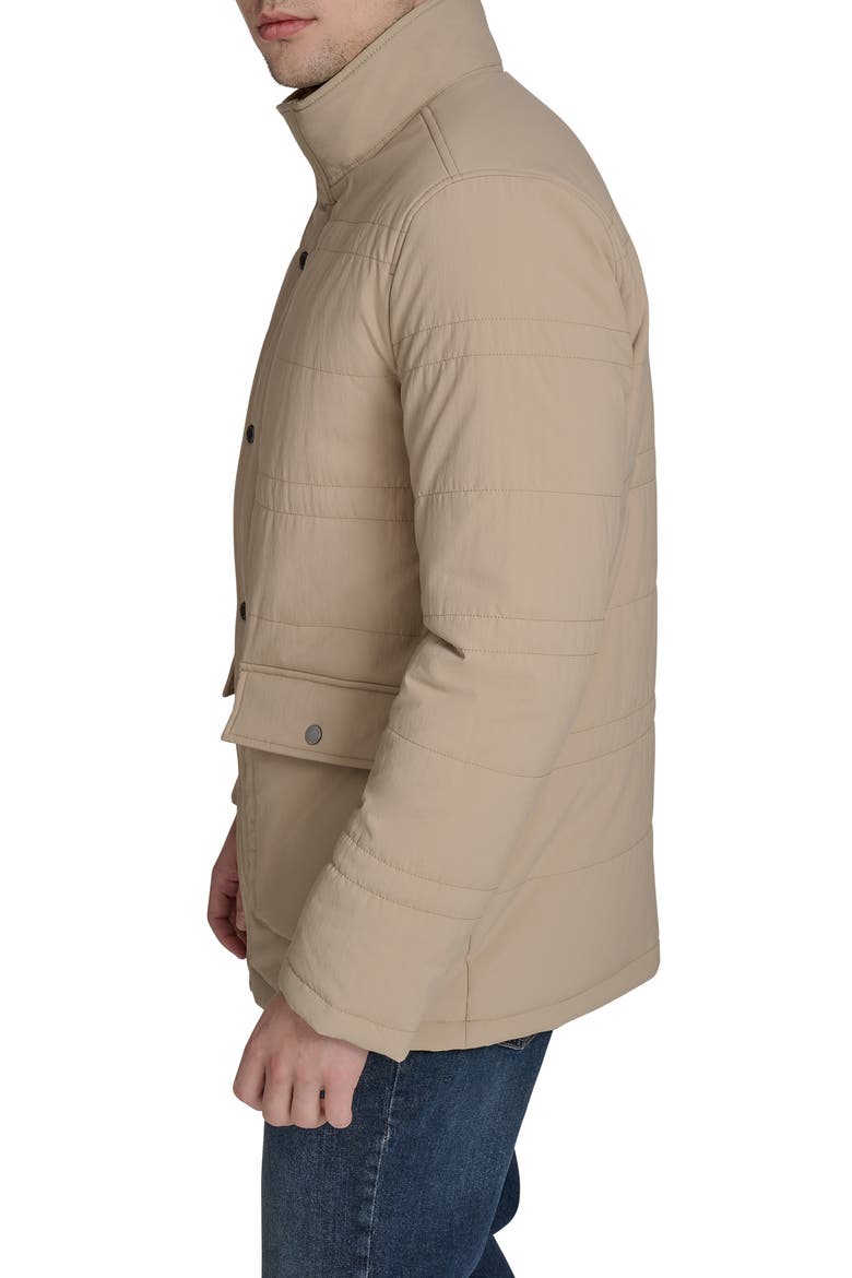 Stretch Crinkle Quilted Jacket, Alternate, color, KHAKI