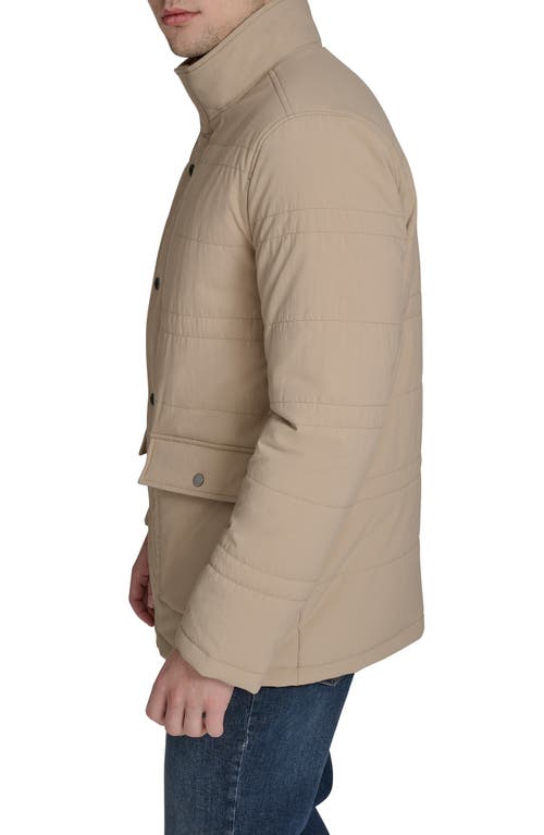 Cole Haan Signature Stretch Crinkle Puffer Jacket In Neutral
