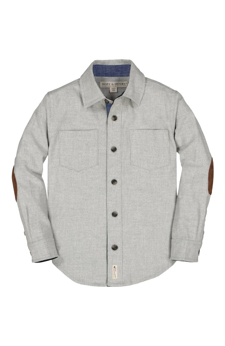 Hope & Henry Baby Boys' Flannel Shirt with Elbow Patches, Infant, Alternate, color, 