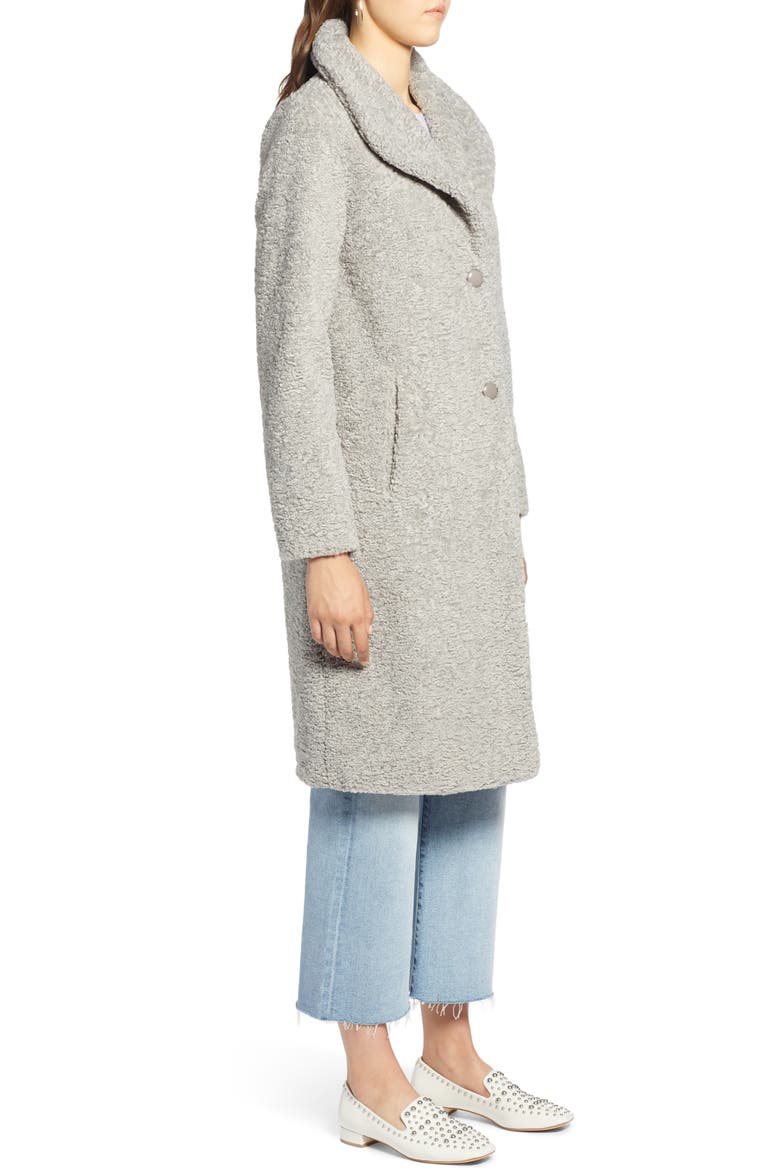 Faux Fur Coat, Alternate, color, GREY