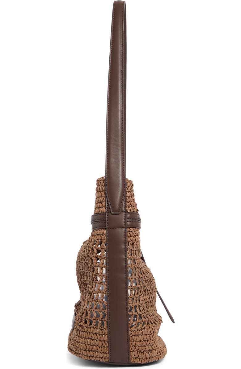 Sam Edelman Bexy Raffia Bucket Bag, Alternate, color, Brown