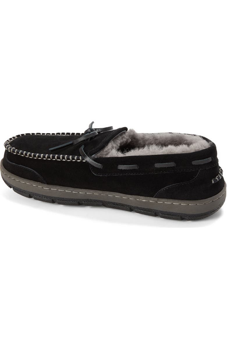 DEARFOAMS Fireside Forster Genuine Shearling Moccasin, Alternate, color, Black