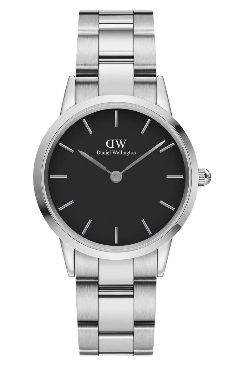 Iconic Bracelet Watch, 32mm, Main, color, BLACK/ SILVER
