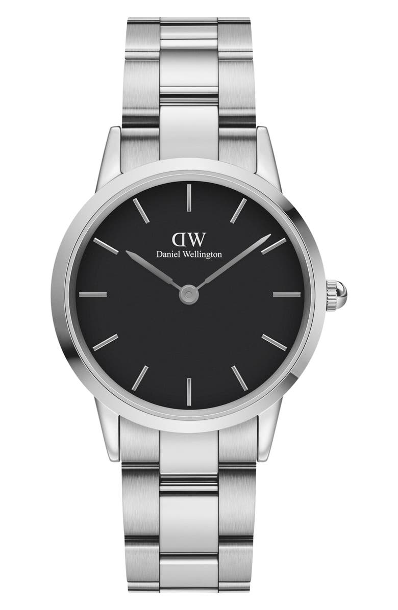 Daniel Wellington Iconic Bracelet Watch, 32mm, Main, color, Black/ Silver