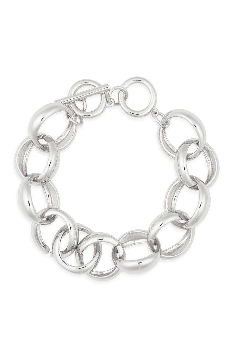 Linked Line Bracelet, Main, color, SILVER
