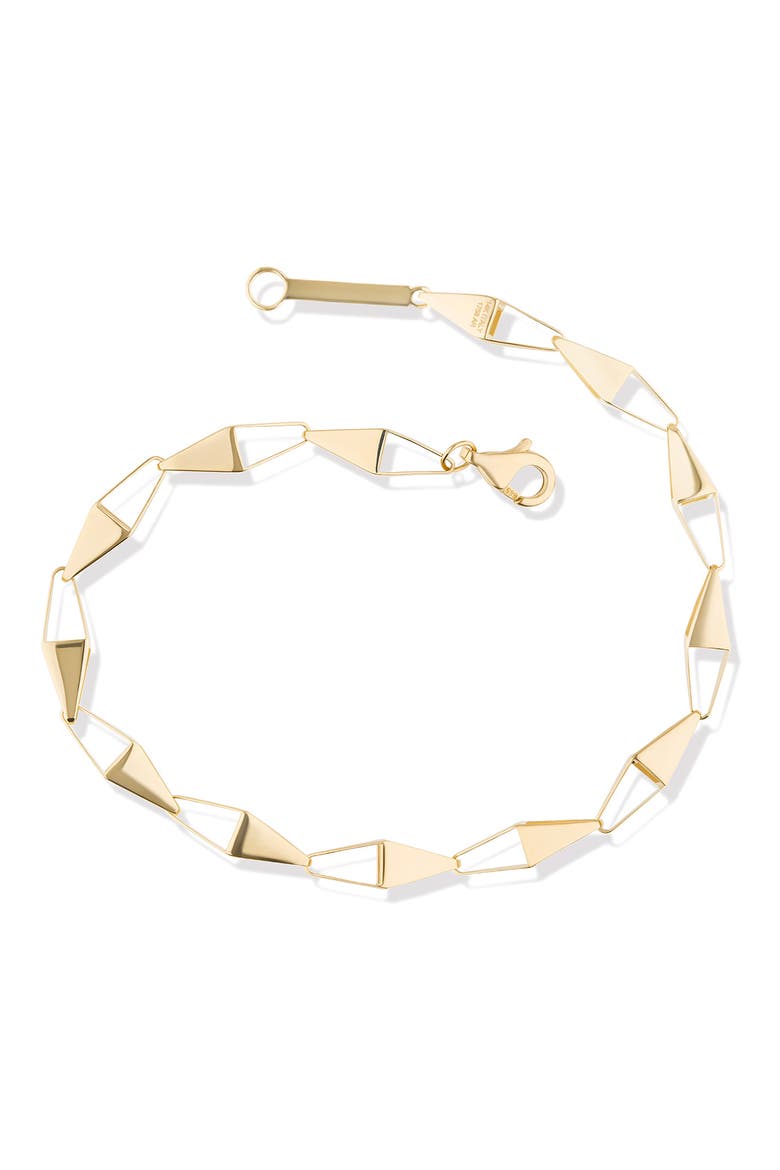 14K Gold Laser 3D Kite Chain Bracelet, Main, color, GOLD