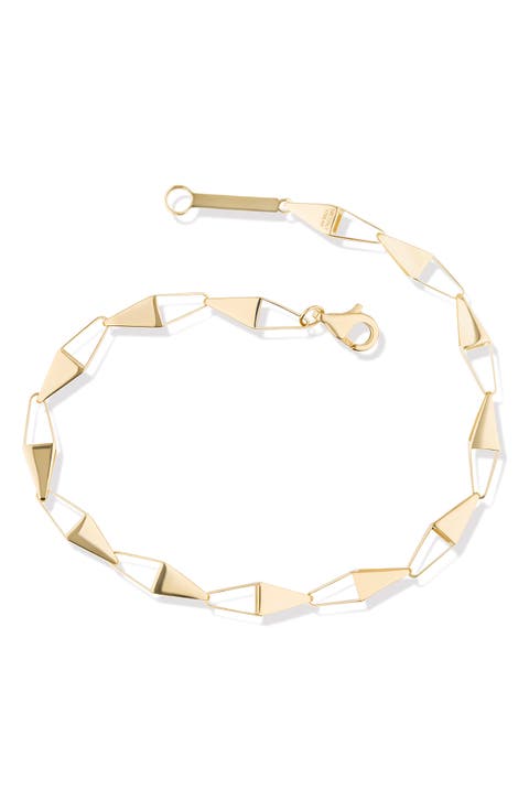 14K Gold Laser 3D Kite Chain Bracelet