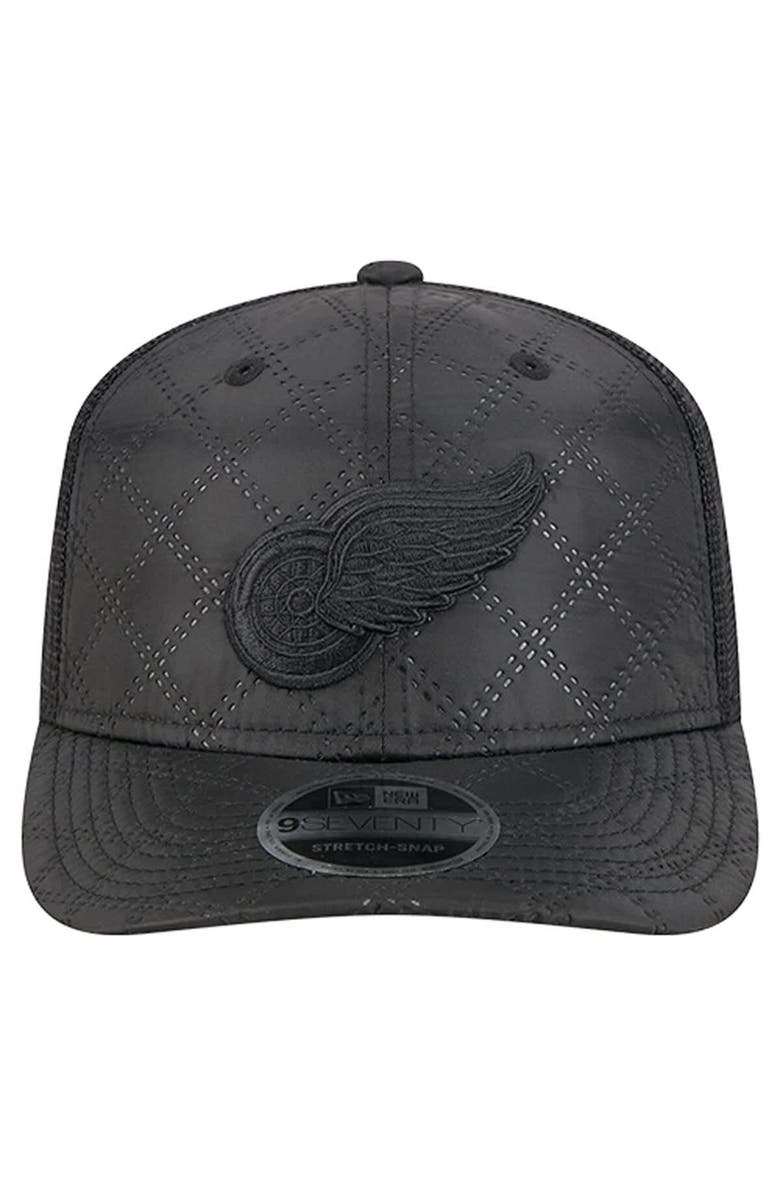New Era Men's New Era  Black Detroit Red Wings Quilted Nylon 9SEVENTY Adjustable Trucker Hat, Alternate, color, Black