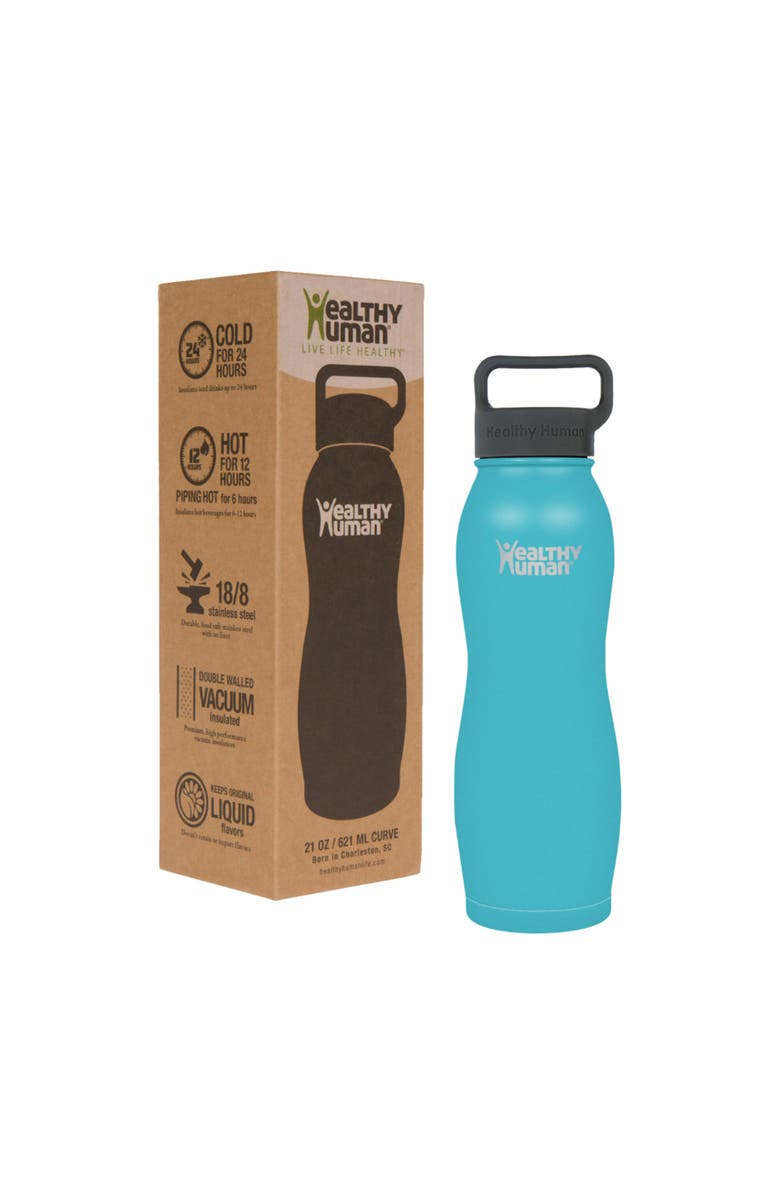 Healthy Human Stainless Steel Curve Water Bottle, 21 oz Glacier, Alternate, color, 