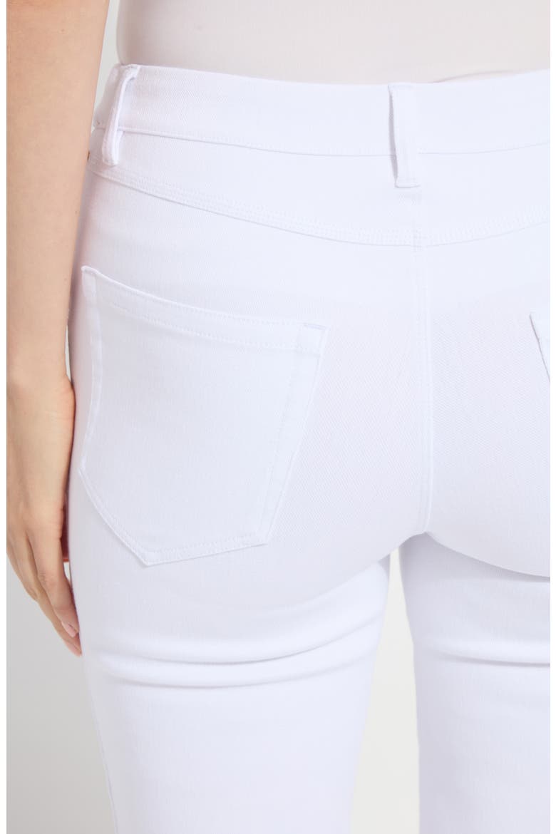 Billie Eyelet Pull-On High Waist Crop Straight Leg Jeans, Alternate, color, WHITE
