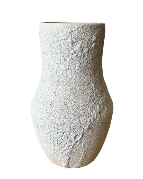 Gina Desantis Ceramics Leda Crater Vase In White