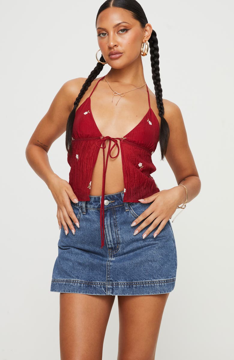 Princess Polly Gazelle Denim Miniskort, Alternate, color, 