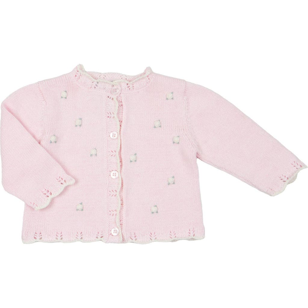 Cuclie Babies' Rosette Knit Cardigan In Pink