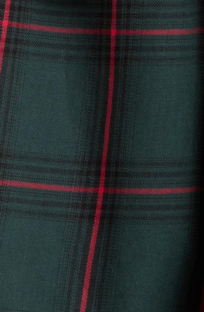 SUGARLIPS Brook Plaid Velvet Tiered Midi Dress, Alternate, color, Green-Multi