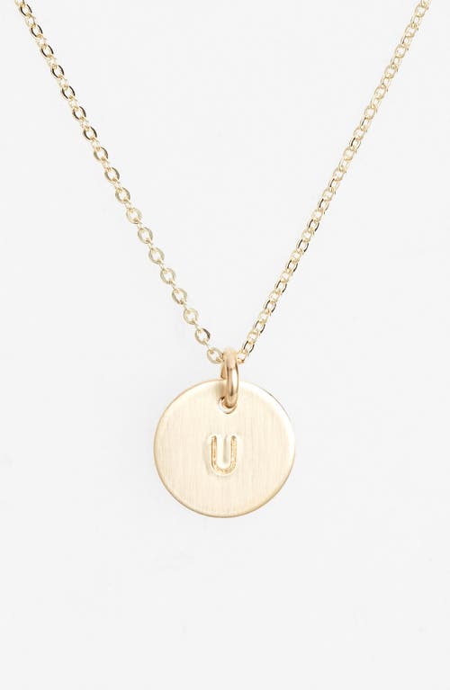 Nashelle 14k-Gold Fill Initial Mini Circle Necklace in 14K Gold Fill U 
