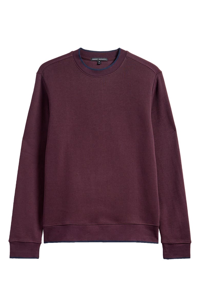 Robert Barakett Birch Hill Tipped Sweatshirt, Alternate, color, Port