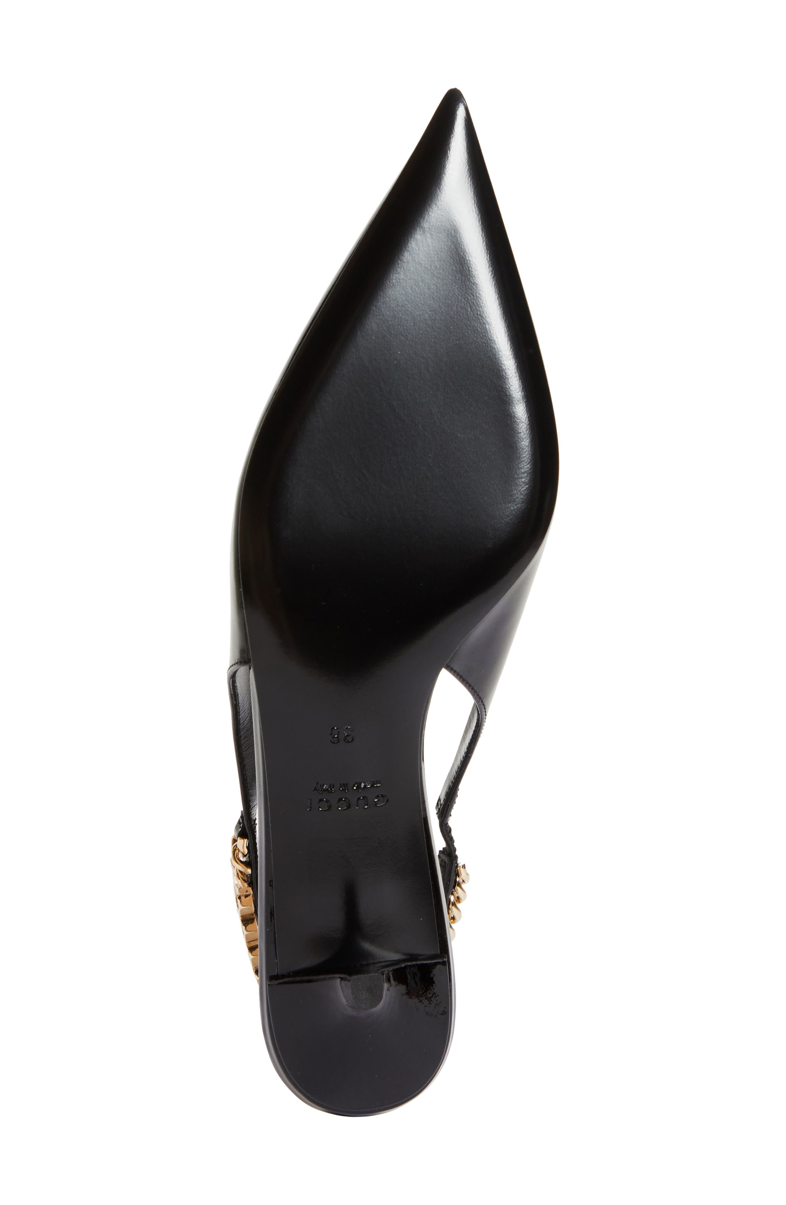 Gucci Signoria Pointed Toe Slingback Pump, Alternate, color, Black