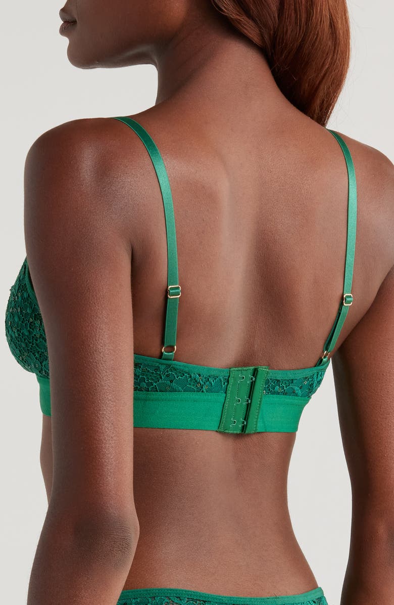 KILO BRAVA Lace Scoop Neck Bralette, Alternate, color, Emerald