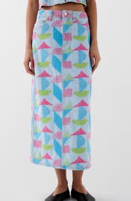 Scalpers Denim Emb Skirt