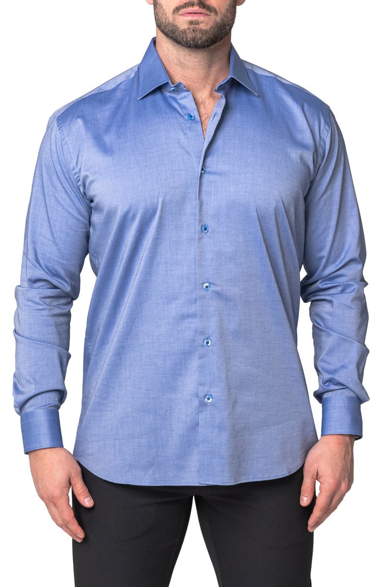 Maceoo Classic Fit Shiny Finish Button-Up Shirt, Alternate, color, 