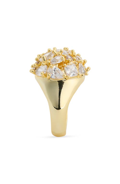 Covet Crystal Cluster Dome Ring In Gold
