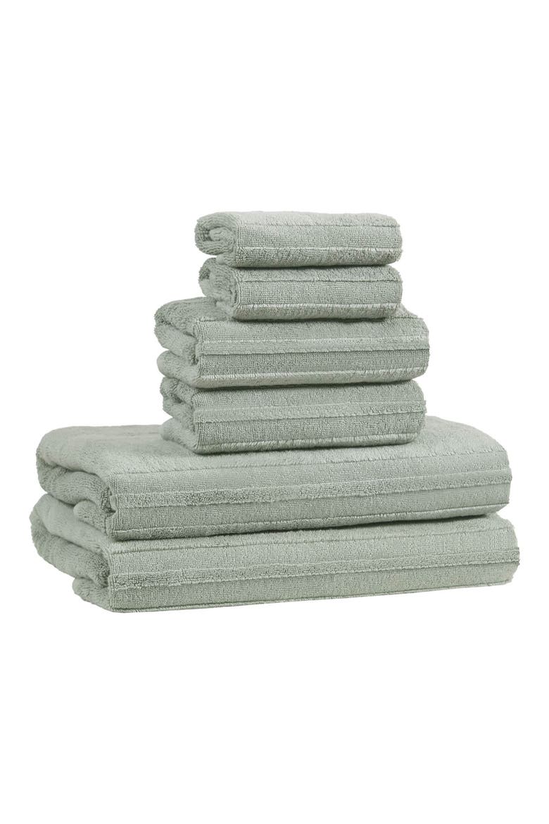 Sofia 6-Piece Bath Towels, Main, color, LILY PAD GREEN