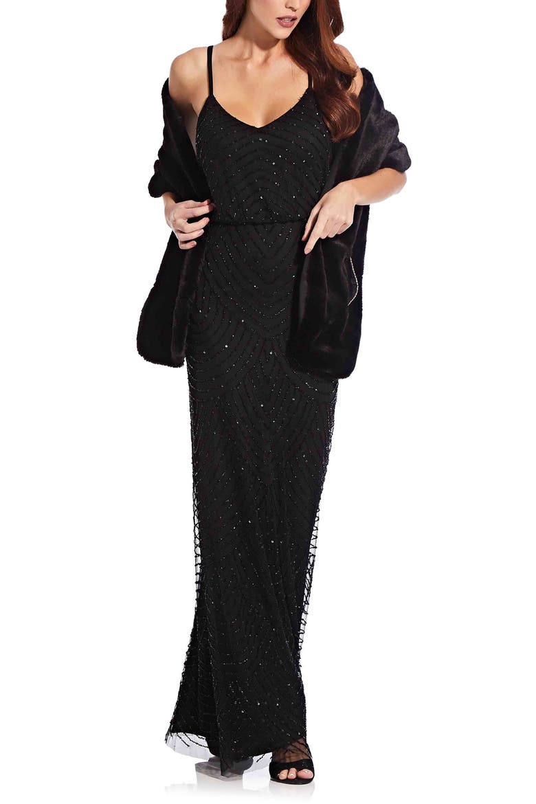 Faux Fur Wrap, Alternate, color, BLACK