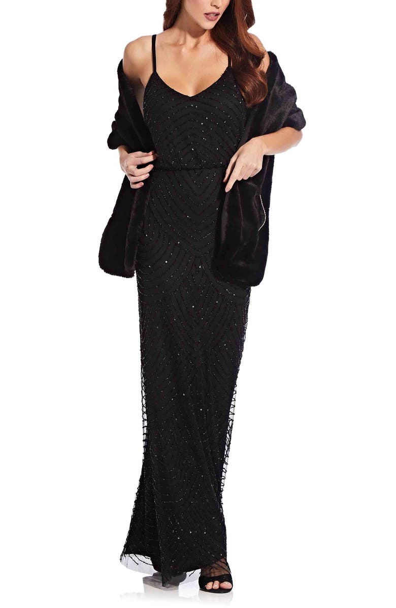 Adrianna Papell Faux Fur Wrap, Alternate, color, 