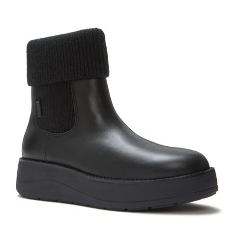 Gen-Ff Roam Knit Collar Leather Boots
