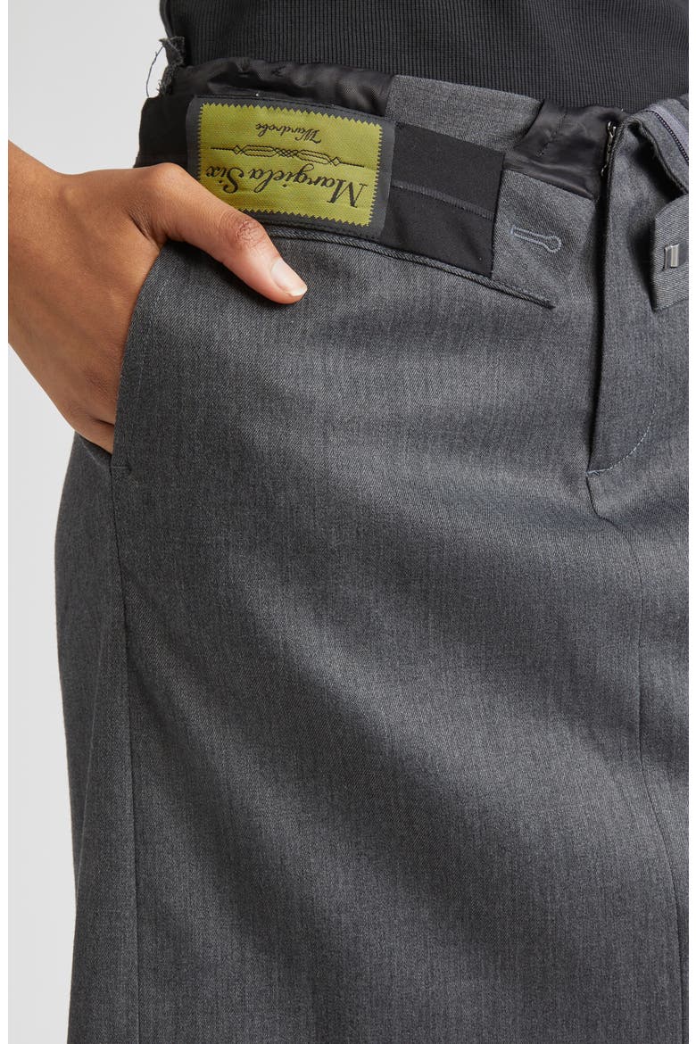 Released Waistband Stretch Gabardine Miniskirt, Alternate, color, DARK GREY MELANGE