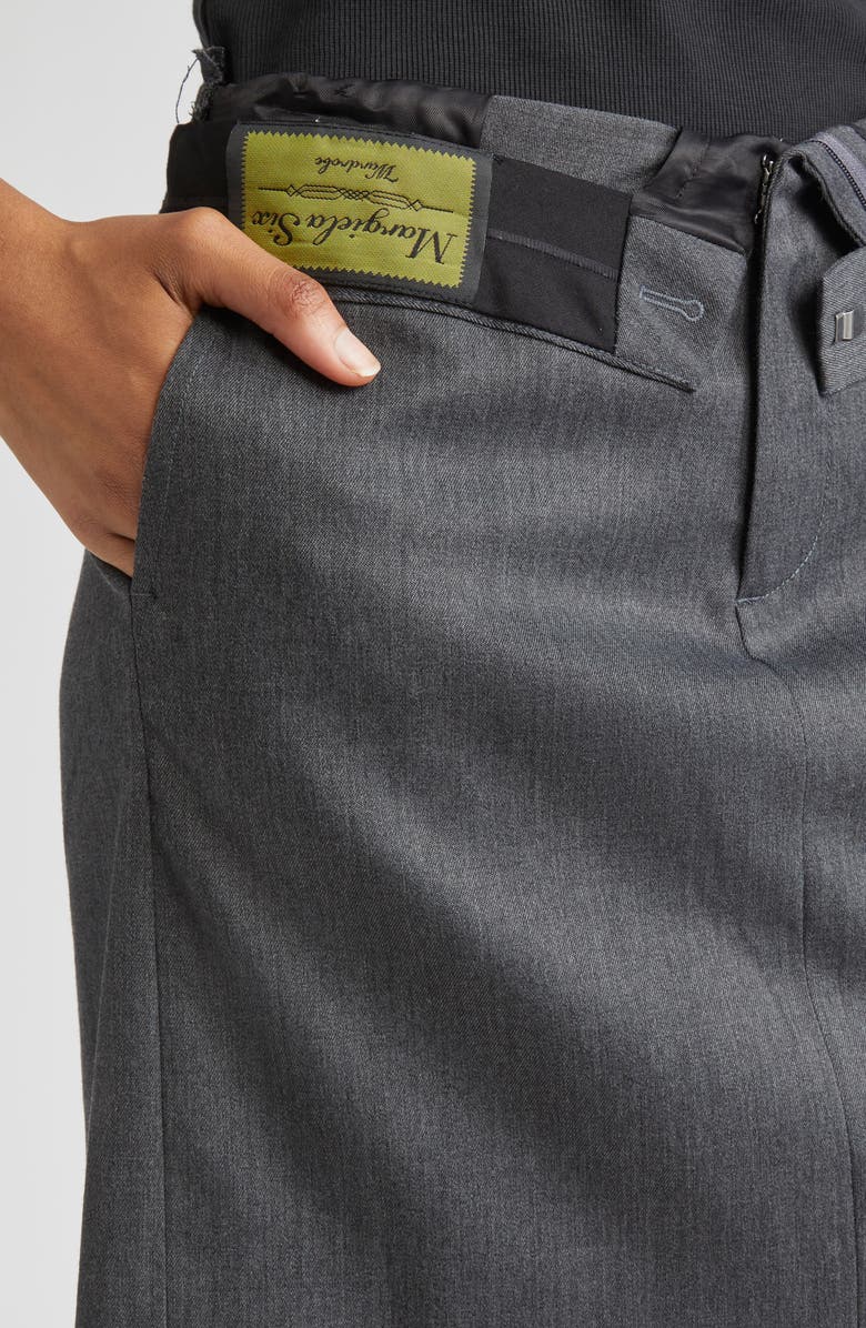 MM6 Maison Margiela Released Waistband Stretch Gabardine Miniskirt, Alternate, color, Dark Grey Melange