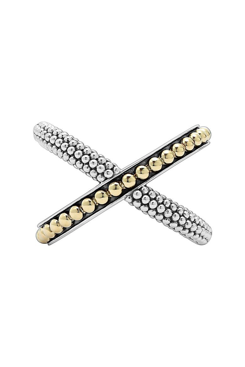 KSL Caviar Crossover Ring, Alternate, color, SILVER/ GOLD