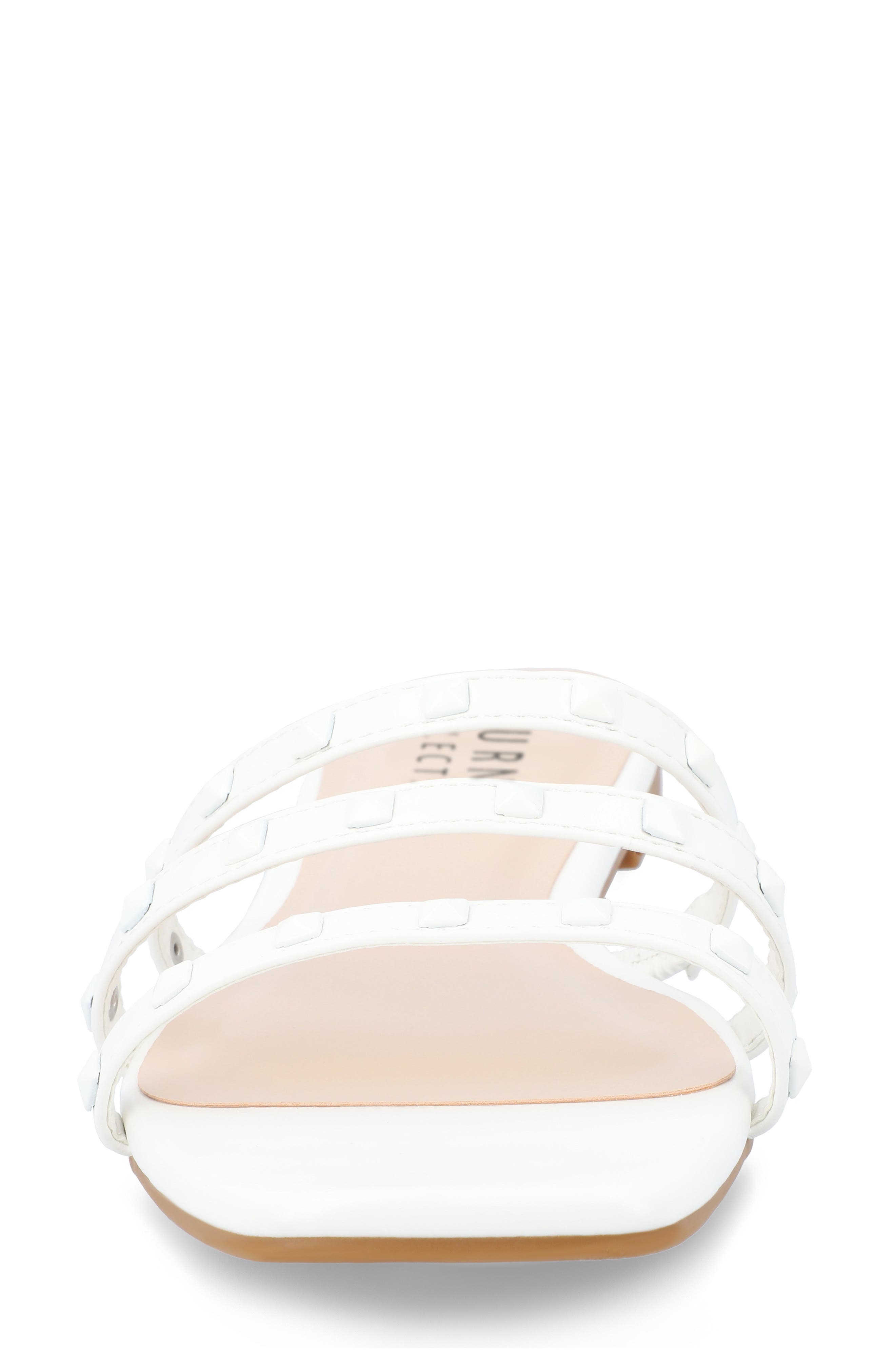 Journee Collection Camarie Sandal, Alternate, color, White