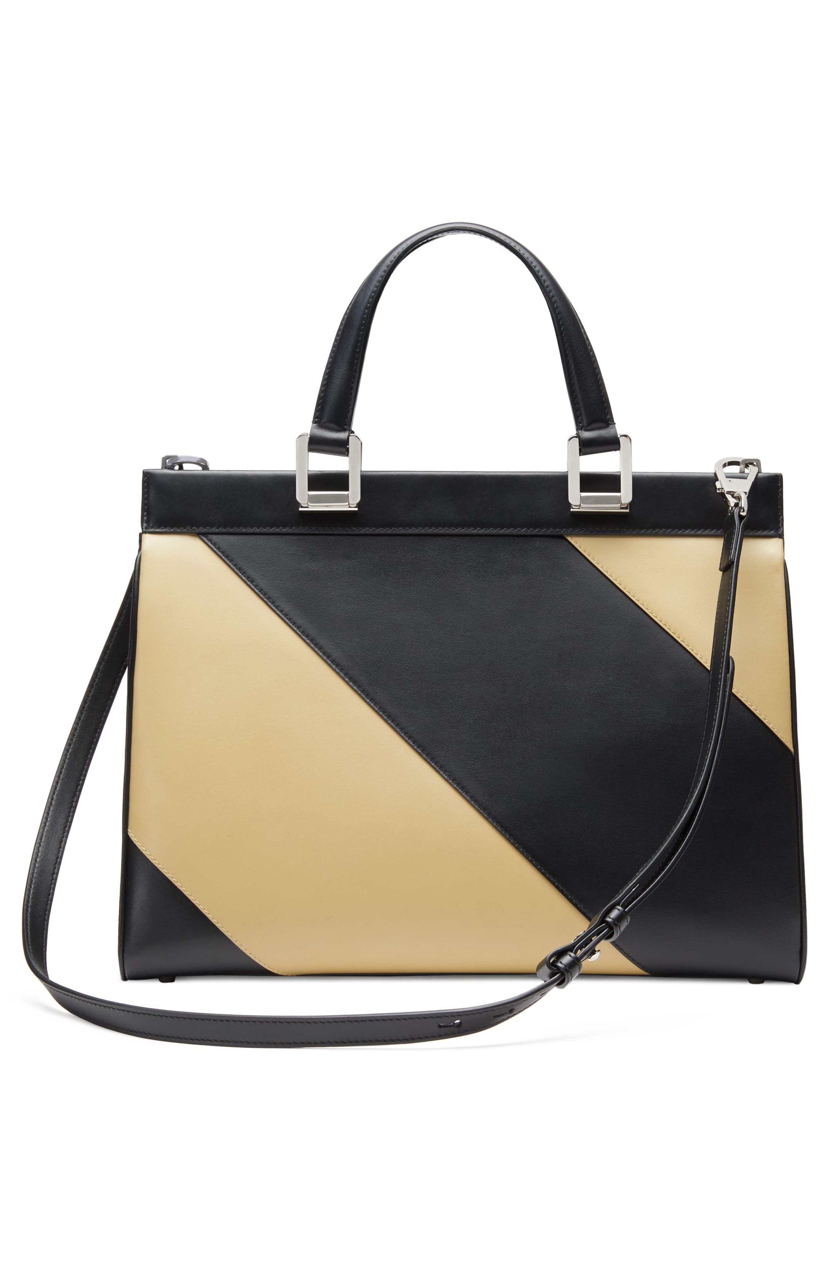 Gucci Medium Zumi Diagonal Stripe Top Handle Leather Bag, Alternate, color, 
