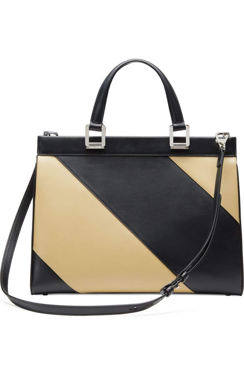 Gucci Medium Zumi Diagonal Stripe Top Handle Leather Bag, Alternate, color,