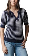 Hope & Henry Organic V-Neck Short Sleeve Sweater