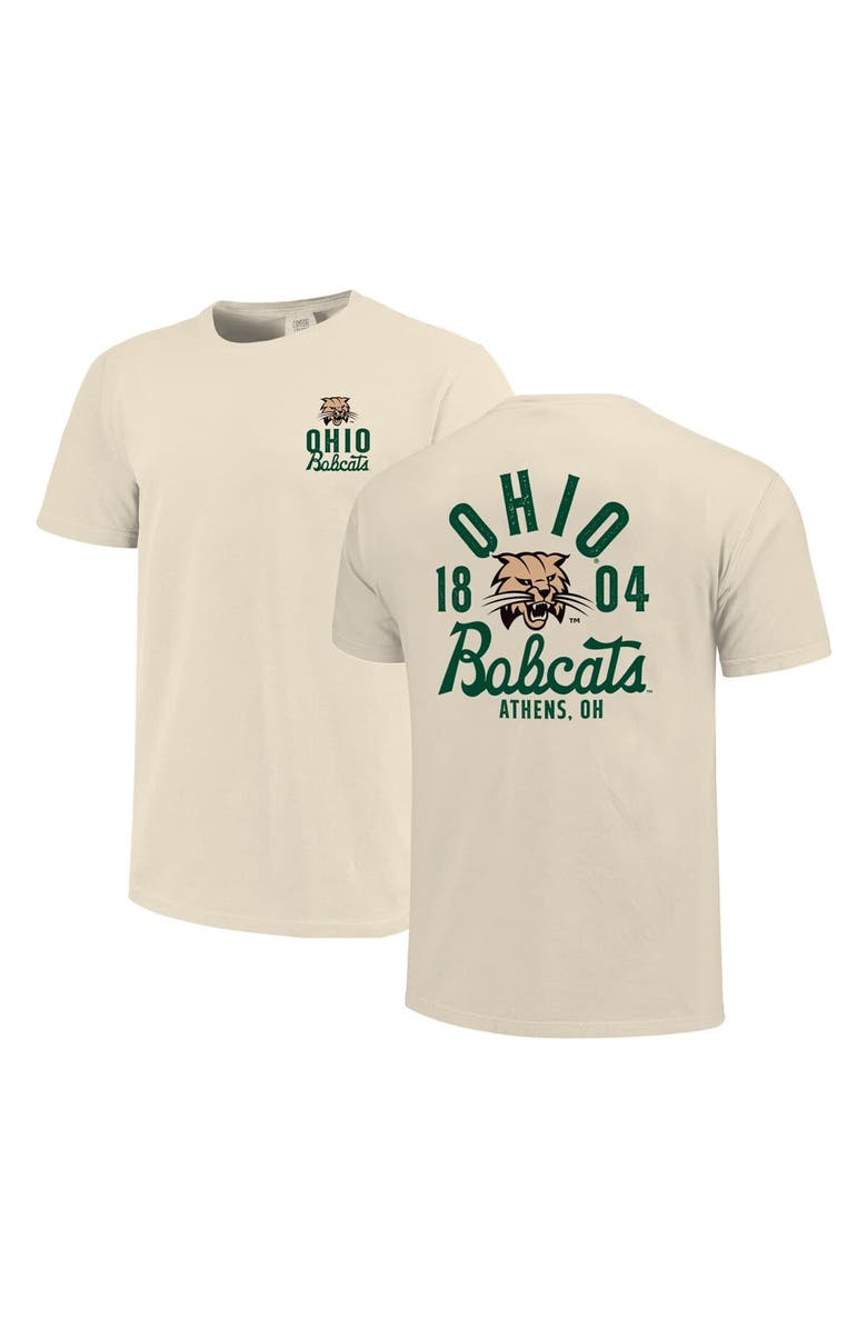IMAGE ONE Men's Cream Ohio Bobcats Comfort Colors Mascot Overlay T-Shirt, Main, color, Cream