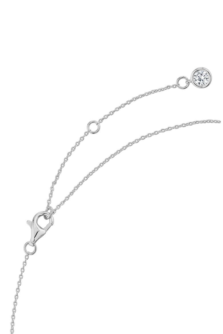 Oval Cut Cubic Zirconia Pendant Necklace, Alternate, color, PURE PLATINUM/ CLEAR STONE