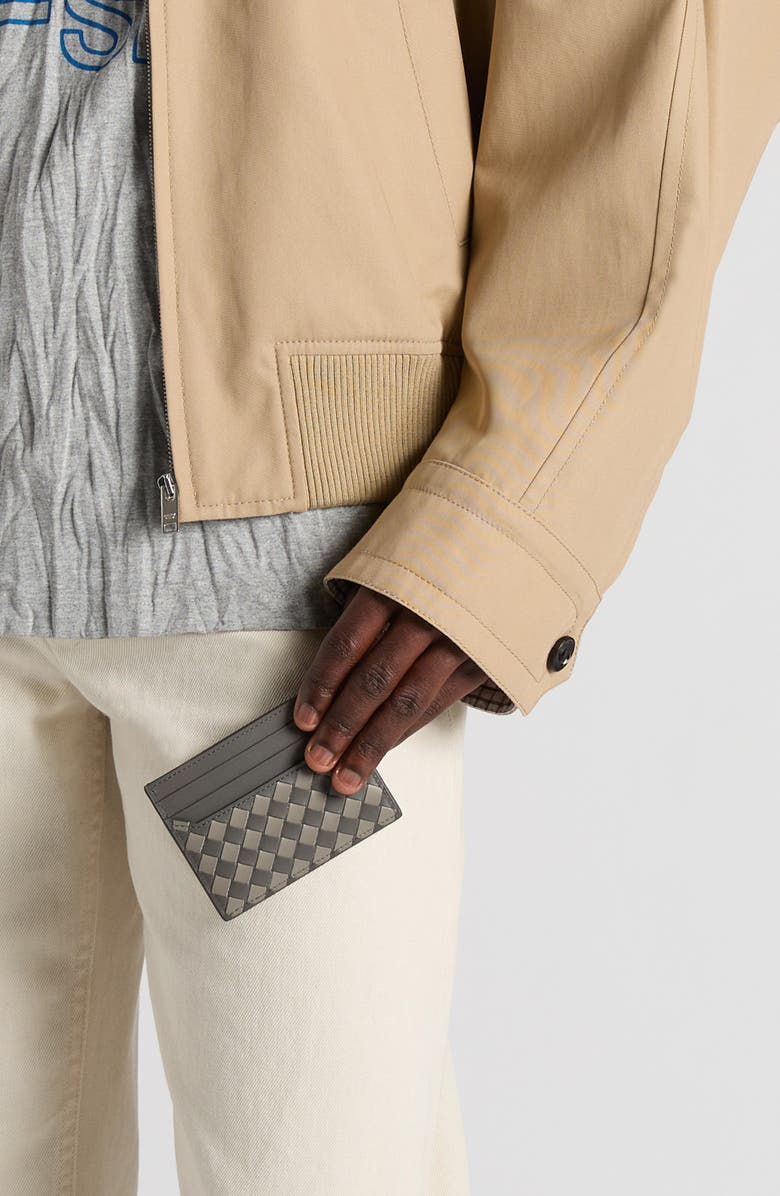 Bottega Veneta Small Intrecciato Horizontal Card Holder, Alternate, color, 1362 Lapilli Drizzle
