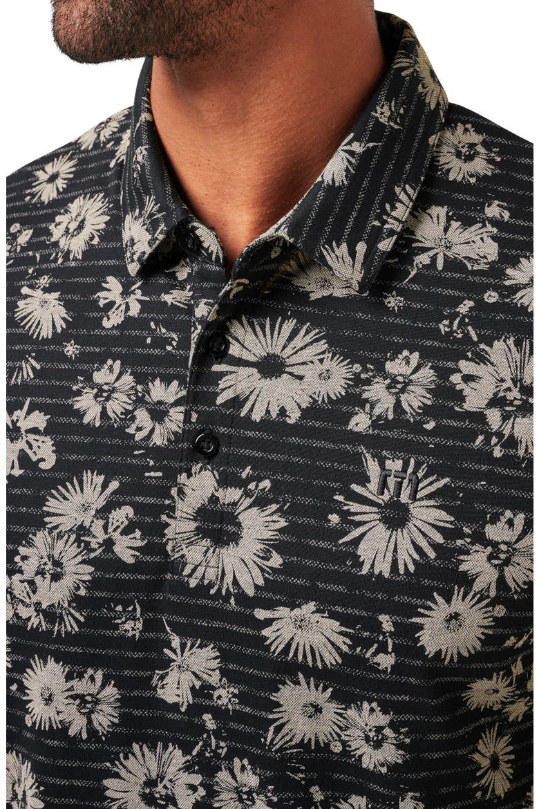 Shaded Grove Floral Piqué Polo, Alternate, color, BLACK