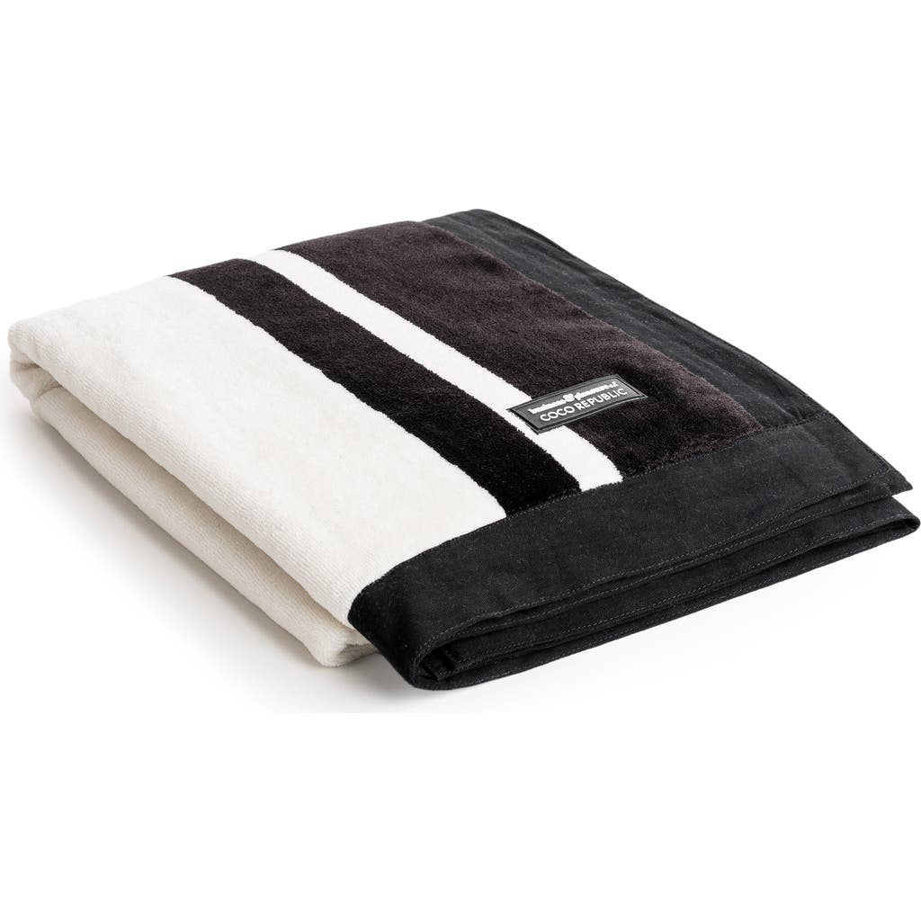 Business & Pleasure Business And Pleasure Co Coco Republic Beach Towel In Black White