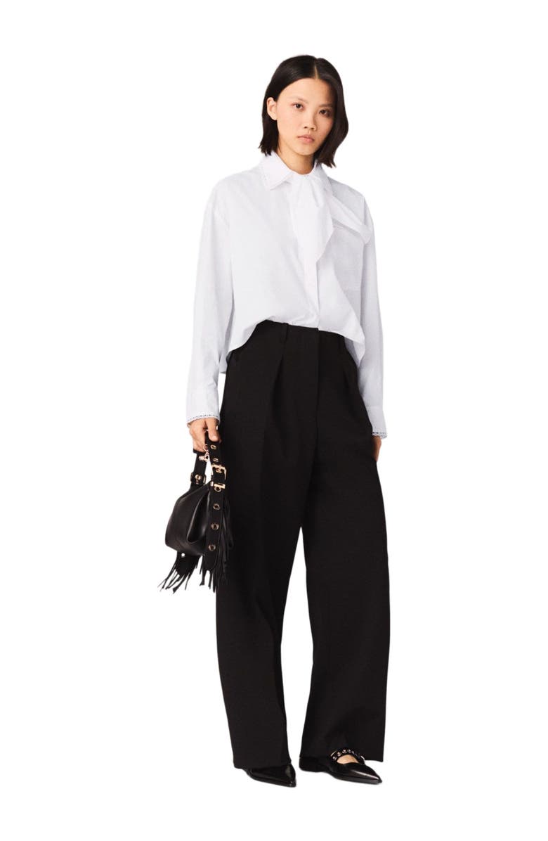 maje Balloon suit trousers, Main, color, Black