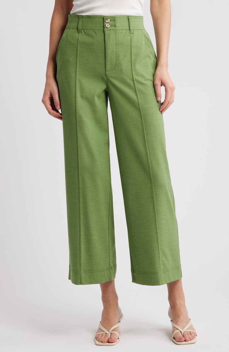 Wit & Wisdom 'Ab'Solution Skyrise Double Button Pants, Main, color, Willow Green