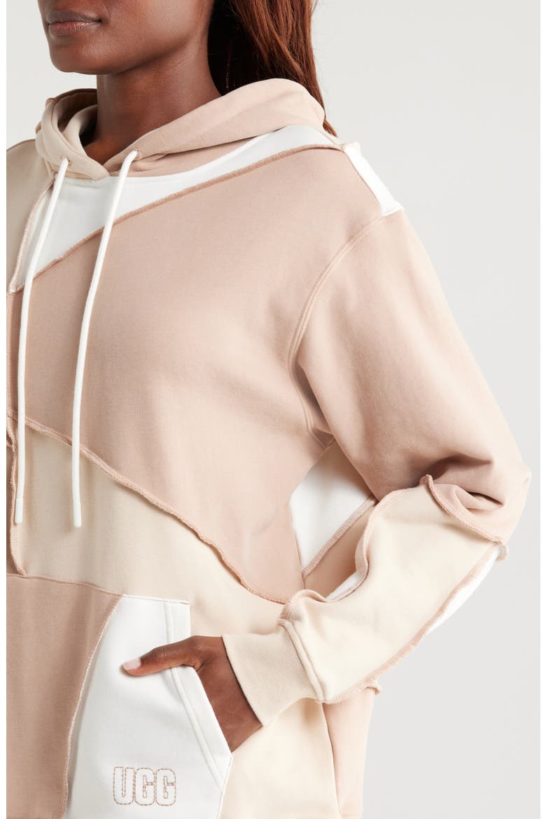 Raini Piecework Hoodie, Alternate, color, SAND MULTI