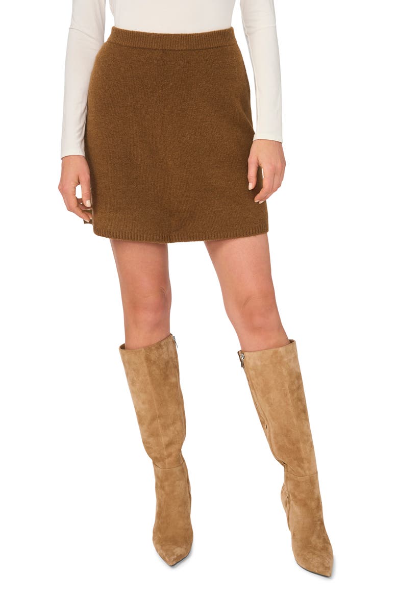 Circle Miniskirt, Alternate, color, RICH COGNAC