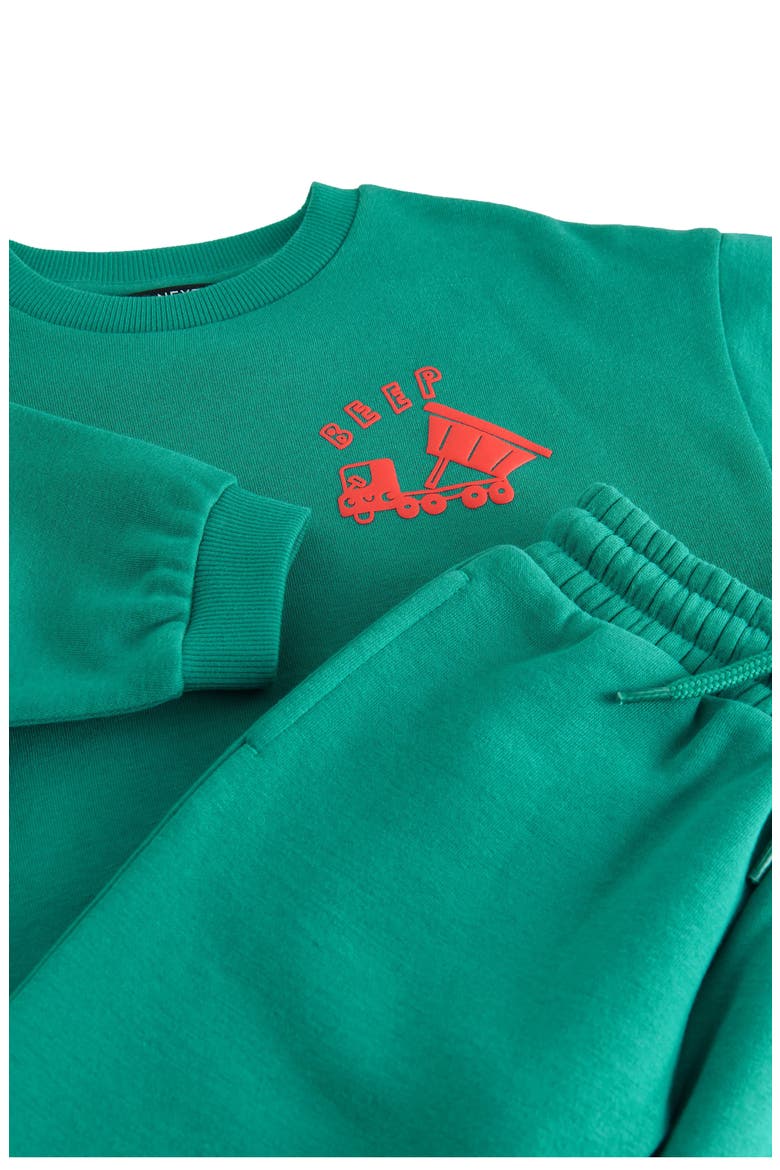 Kids' Construction Cotton Blend Sweatshirt & Sweatpants Set, Alternate, color, GREEN