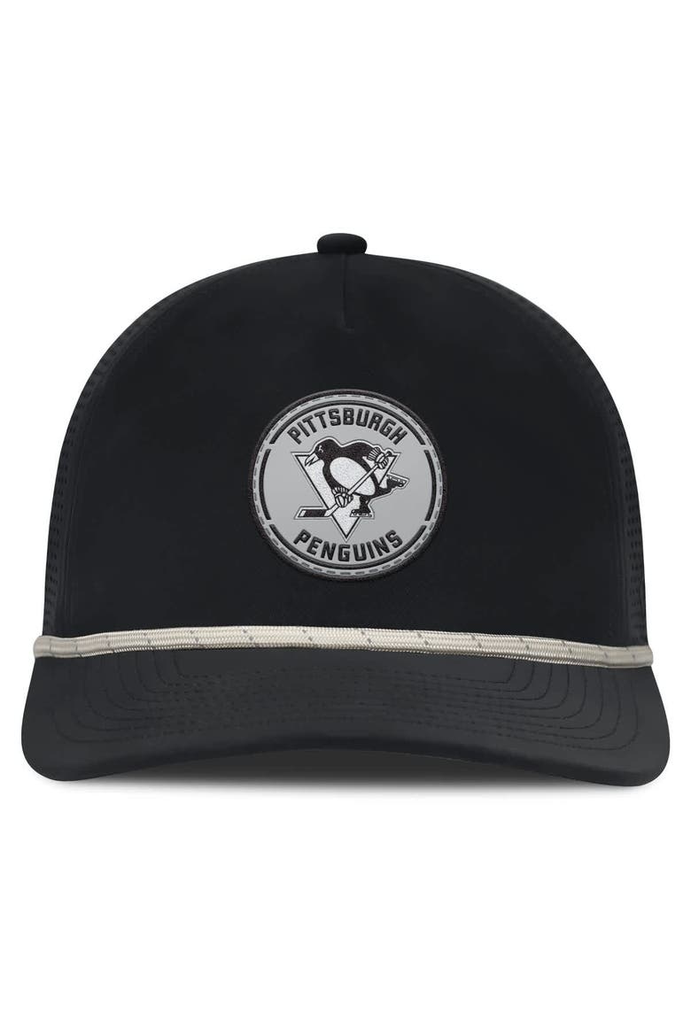 Men's Fanatics Black Pittsburgh Penguins Front Office Performance A-Frame Adjustable Hat, Alternate, color, Black