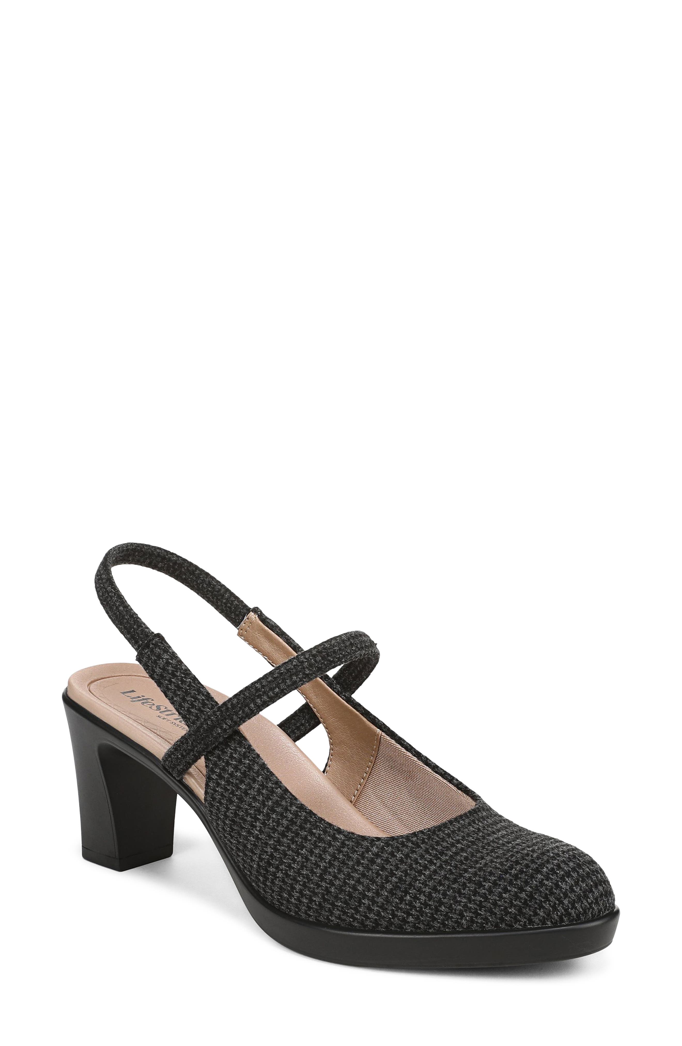 LifeStride Evoke Slingback Mary Jane Platform Pump, Main, color, Black Grey
