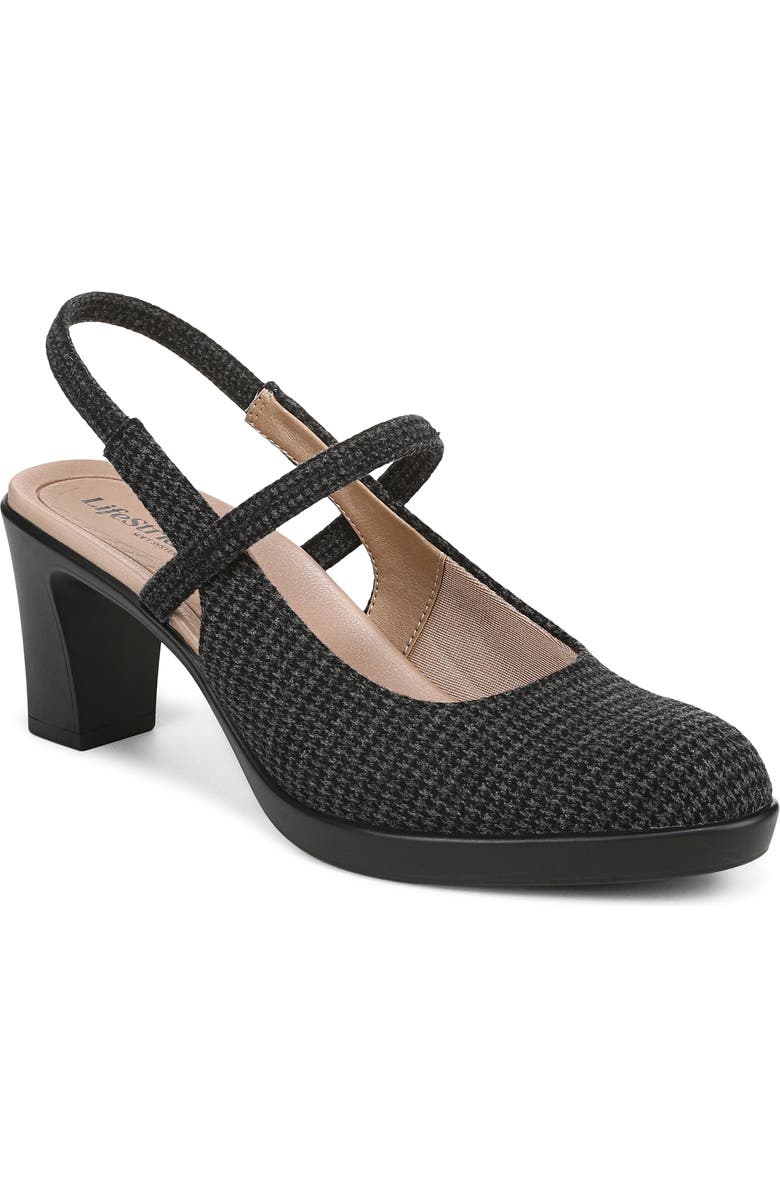 LifeStride Evoke Slingback Mary Jane Platform Pump, Main, color, Black Grey