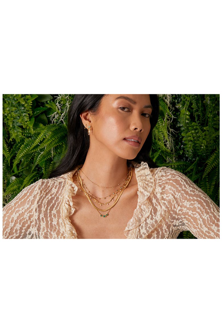 El Mar Station Necklace (Nordstrom Exclusive), Alternate, color, 18K YELLOW GOLD - EMERALD